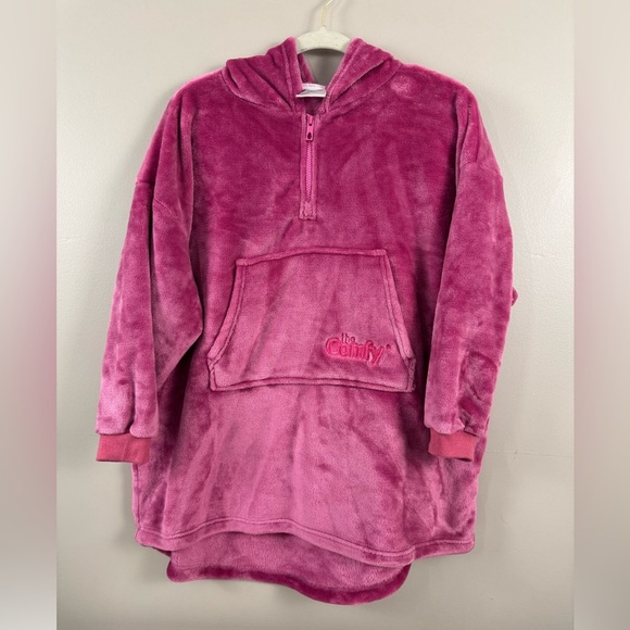The Comfy hot pink fuschia one size wearable blanket hooded sweatshirt warm soft - Picture 1 of 9
